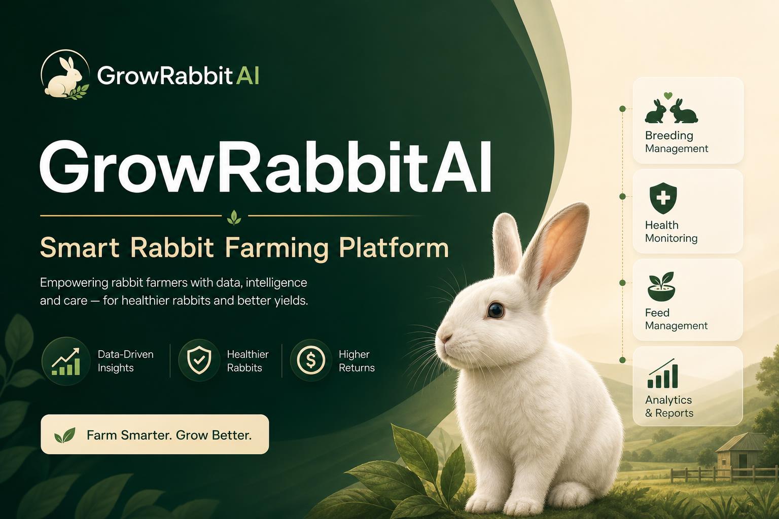 Smart Rabbit Images GrowRabbitAI — Smart Rabbit Farming Platform